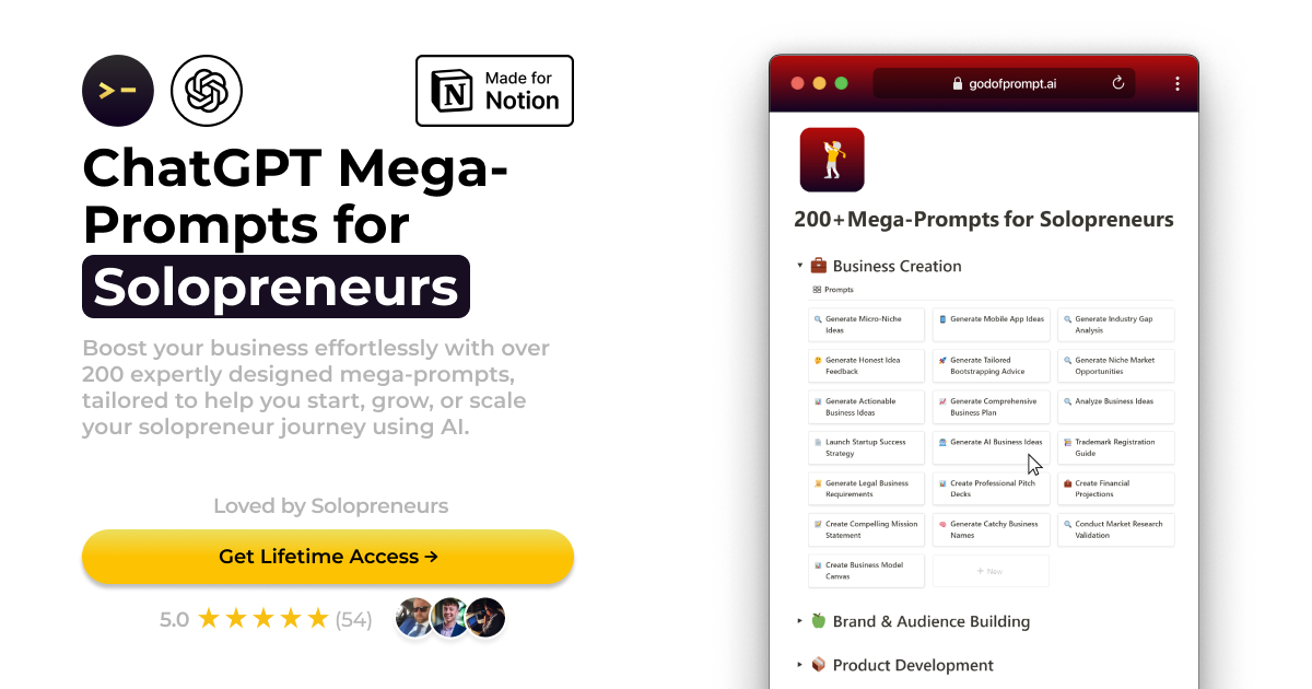 200+ ChatGPT Mega-Prompts for Solopreneurs