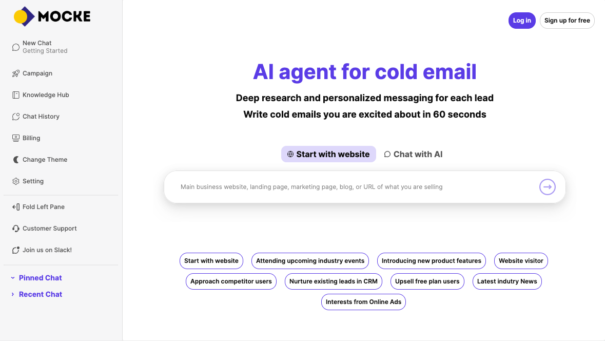 Mocke | Agente de Email Frío Eficiente