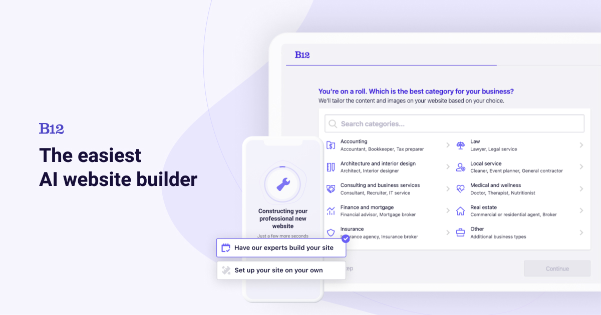 B12 | Creador de sitios web para servicios profesionales