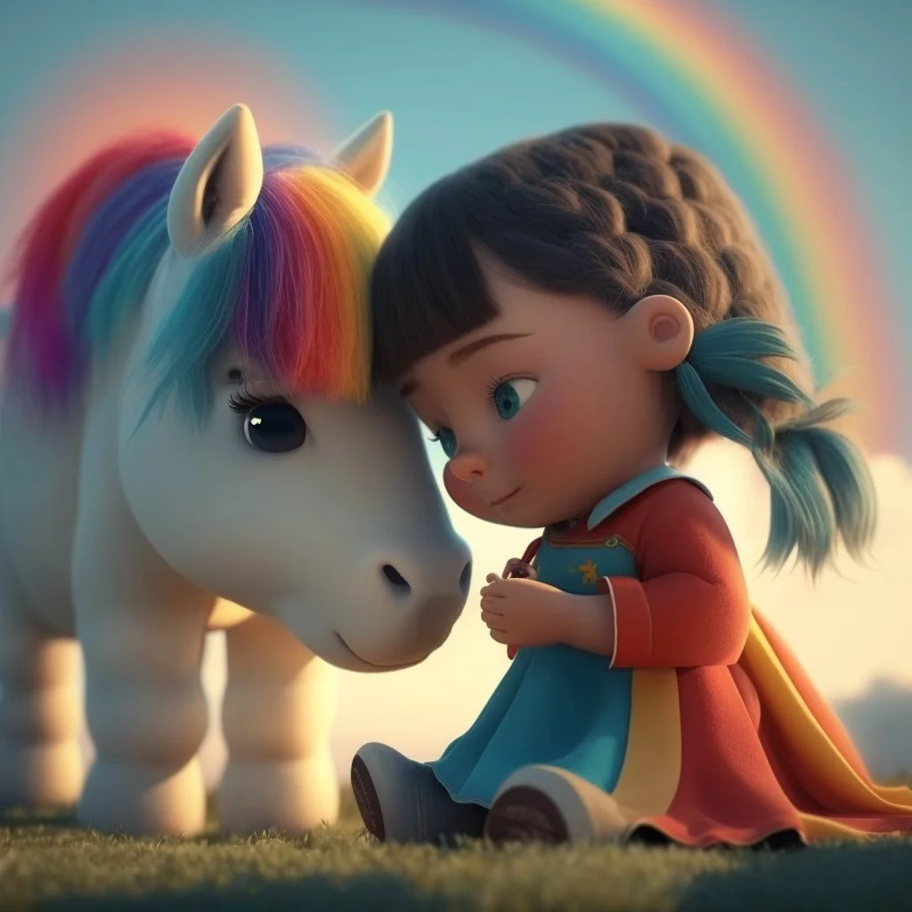 ellisjc_a_cute_baby_rainbow_unicorn_and_a_little_girl_2.5d_anim_b2389bf1-39b0-45ac-8f34-399aab36f504.webp