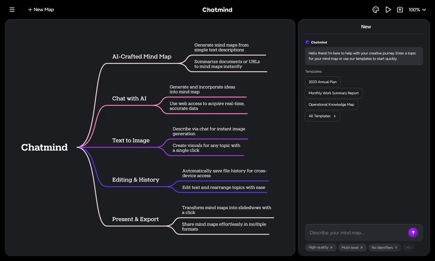 Chatmind: Herramienta de Mapeo Mental AI-Nativa