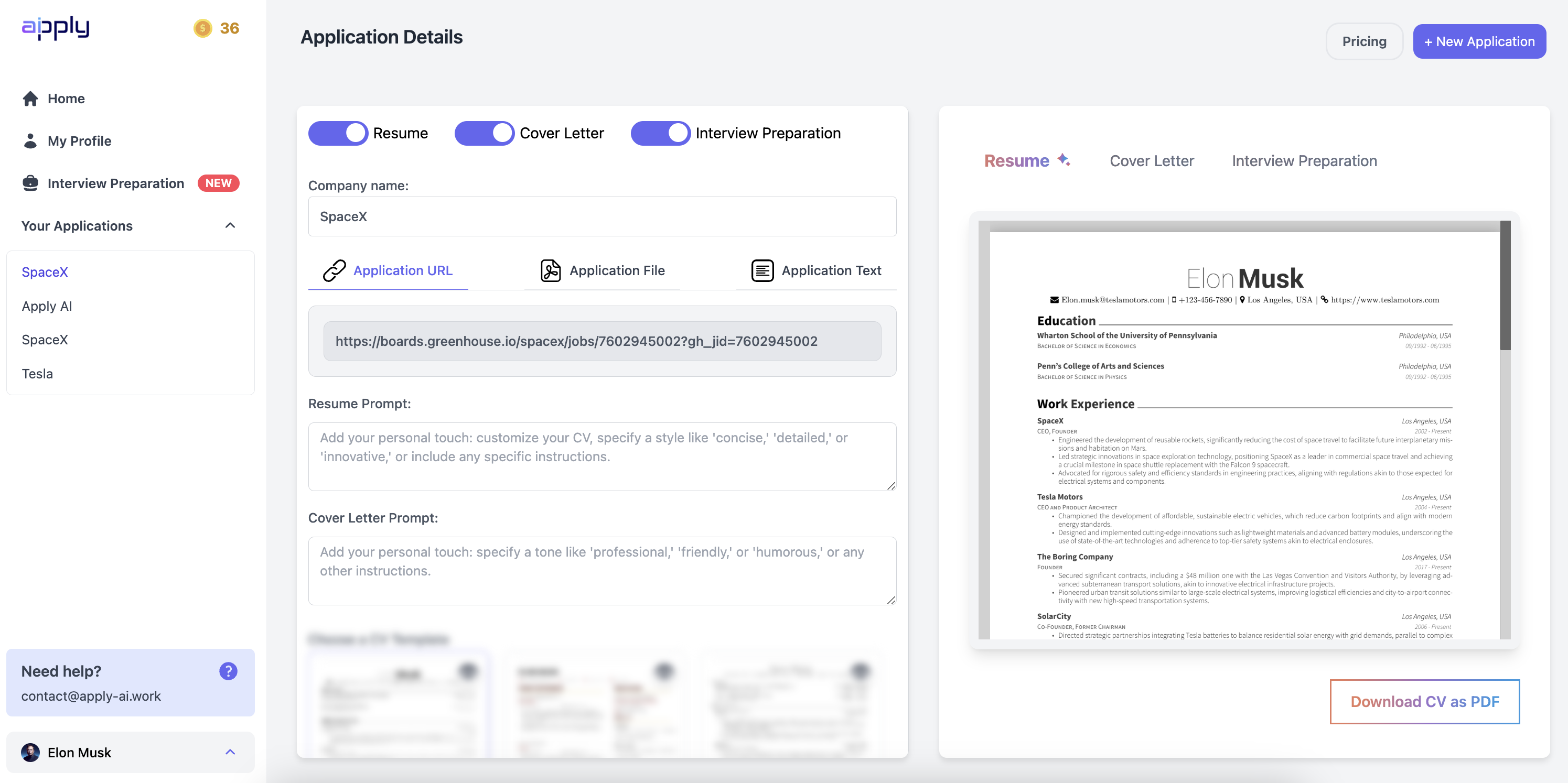 Apply AI | Constructor de CVs Optimizado para ATS