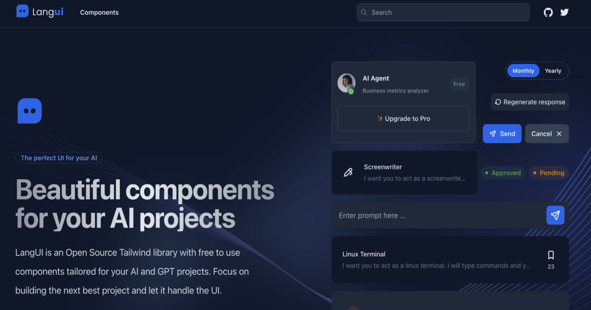 LangUI | UI para tus proyectos de IA