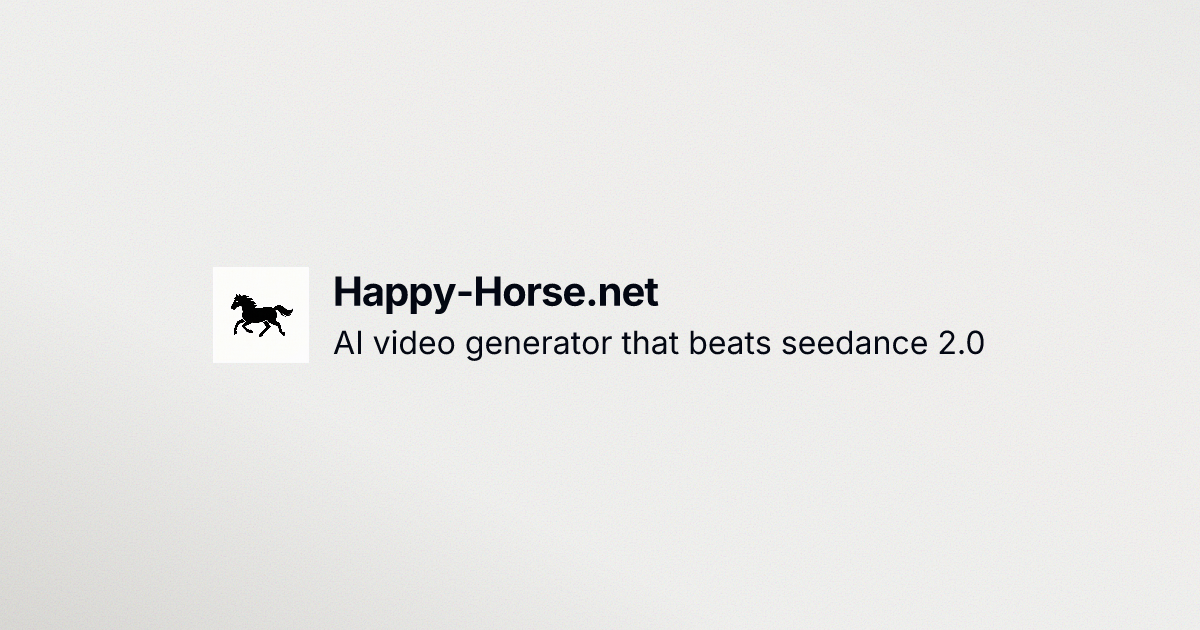 Happy Horse: Generador de Video AI Superior