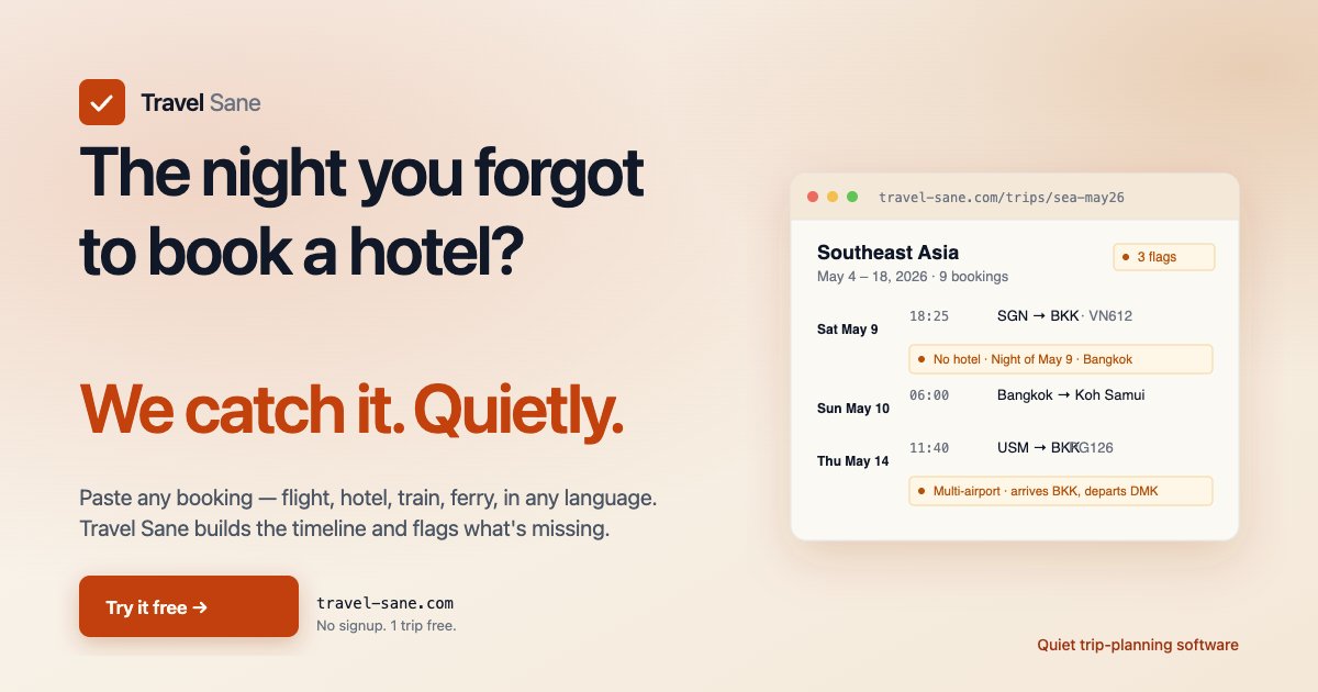 Travel Sane – Constructor de Itinerarios de Viaje