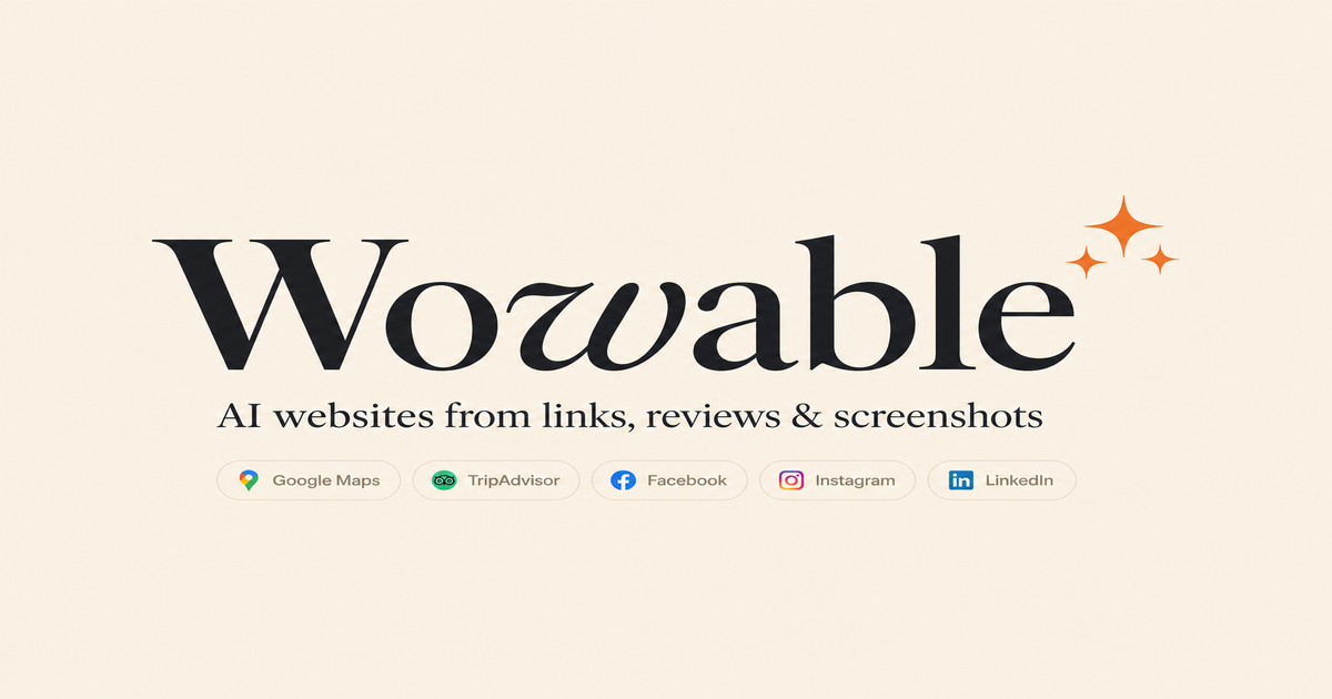 Wowable: Crea Sitios Web Instantáneos con IA
