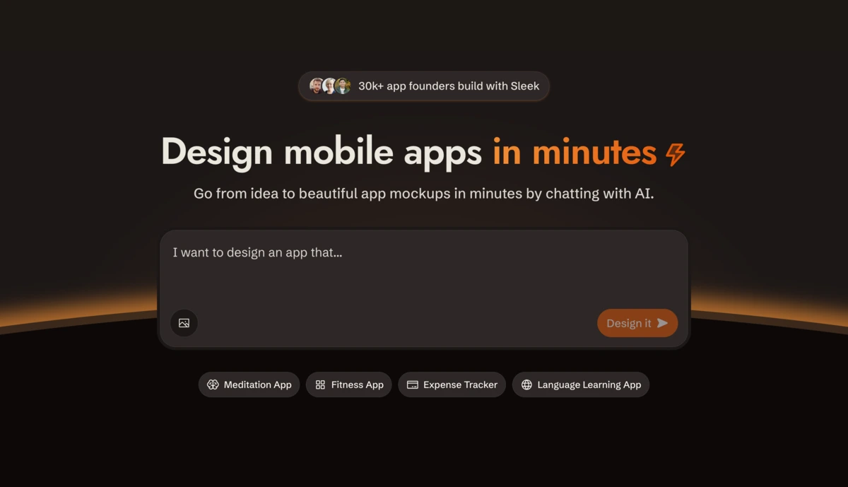 Sleek: Diseñador de Apps Móviles con IA