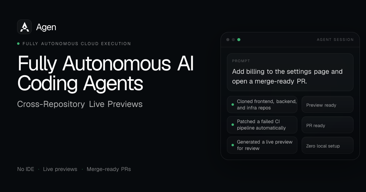 Agen: Agentes de Codificación AI Autónomos en la Nube