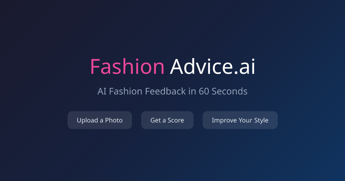 FashionAdvice.ai – AI Outfit Rating y Consejos de Moda
