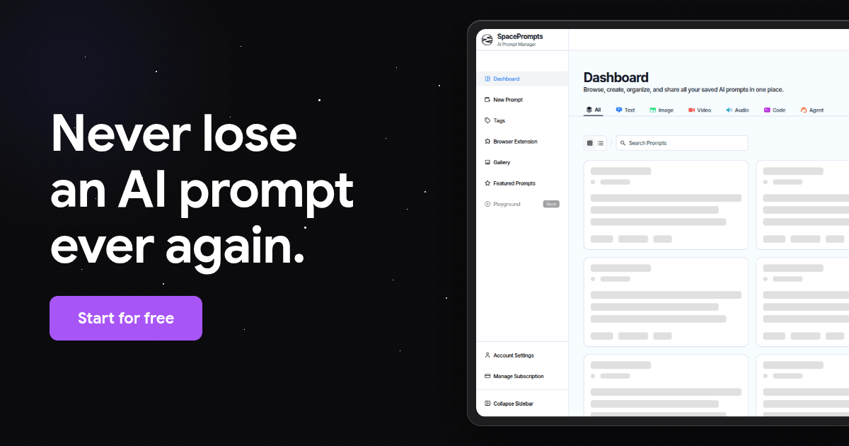 SpacePrompts – Gestor de Prompts de IA Eficiente
