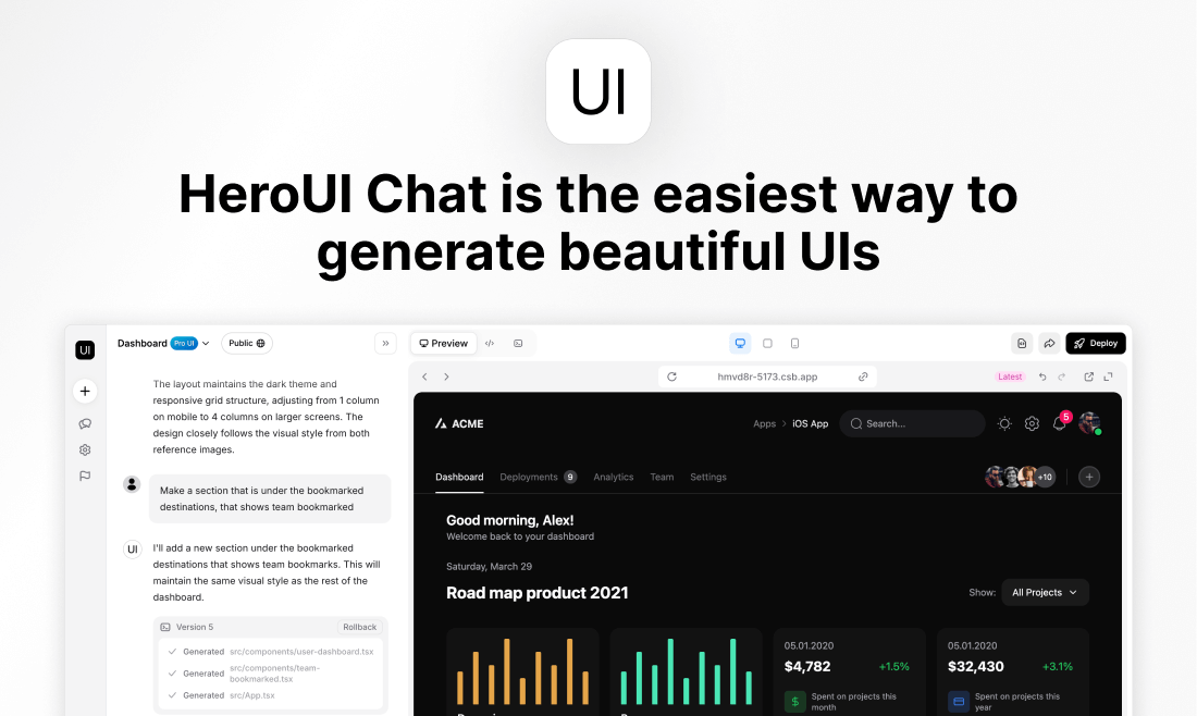 HeroUI Chat – Generador de Aplicaciones con IA
