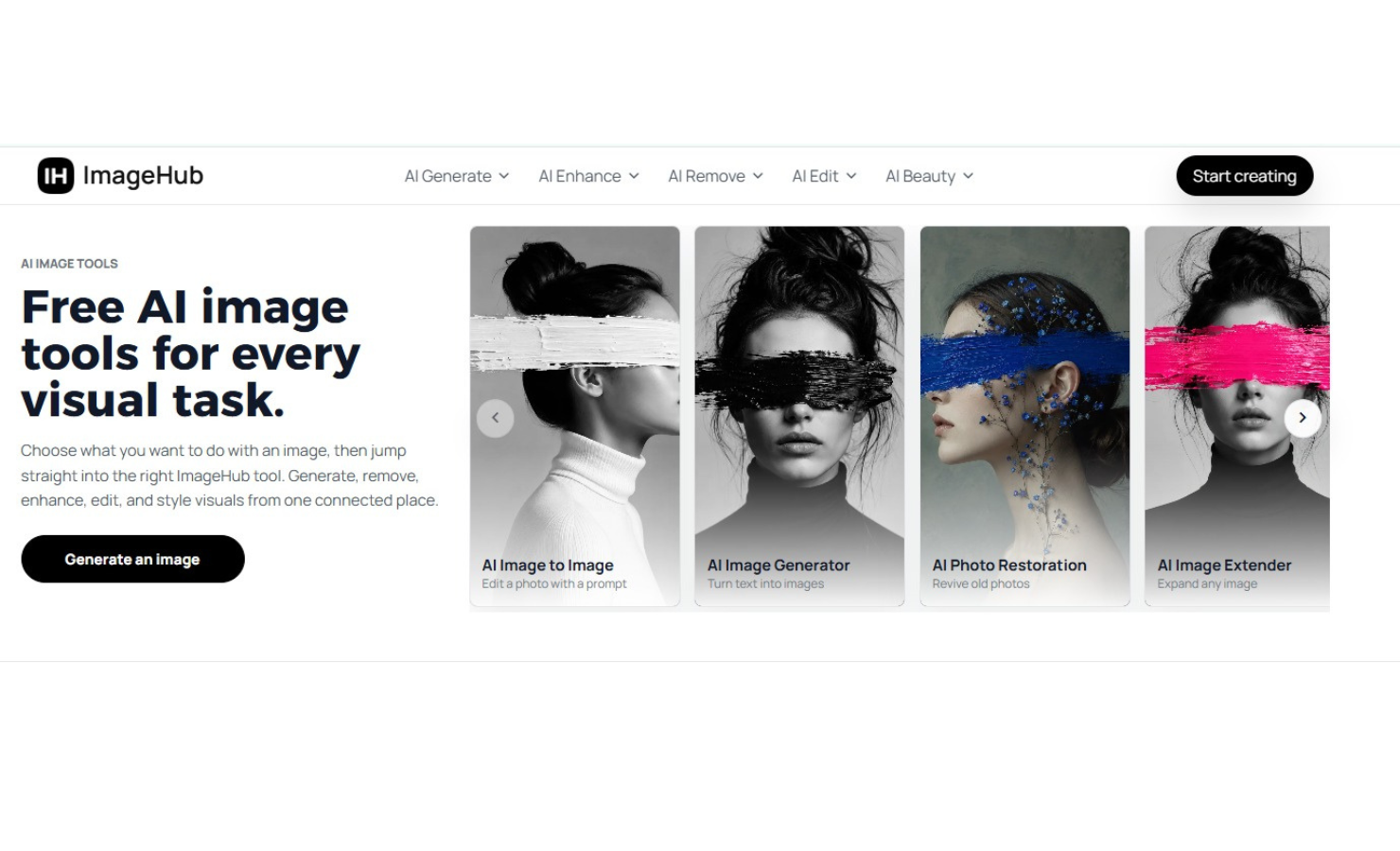 Free AI Image Tools to Generate, Edit & Enhance | ImageHub